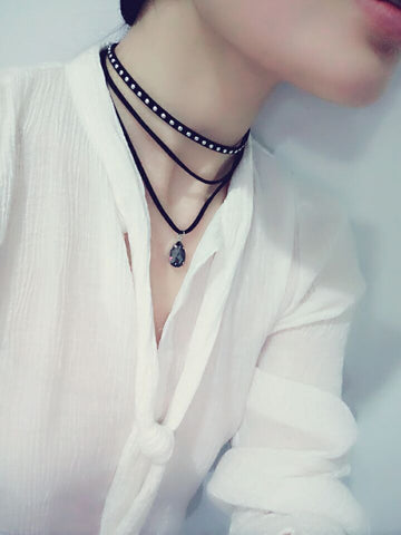 Black Velvet Gothic Collar Necklace