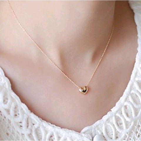 Elegant Lovely Gold Heart Necklace