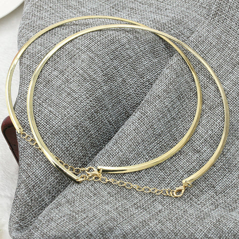 Classy Metal Collar Necklace