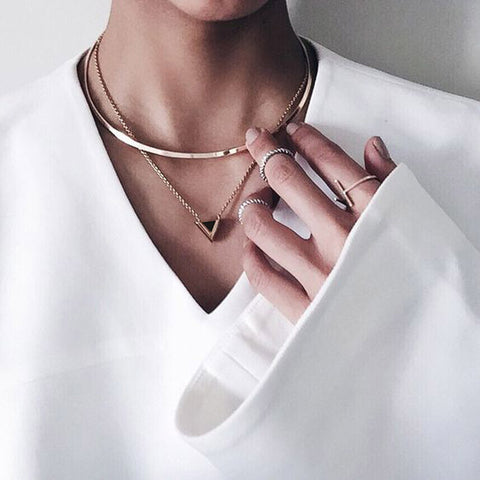 Classy Metal Collar Necklace