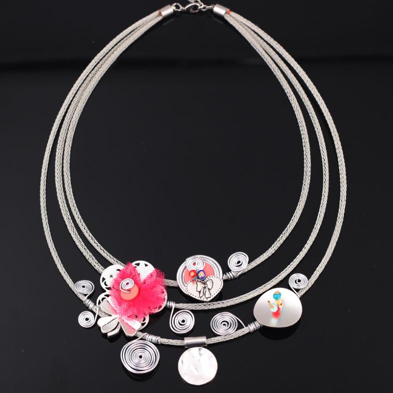 Colorful Acrylic Zinc Shell  Necklace