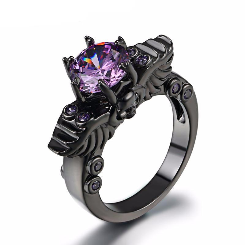 Skeleton Black Color Ring