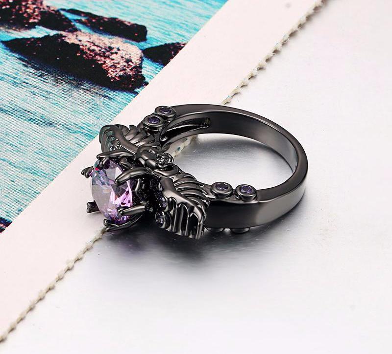 Skeleton Black Color Ring