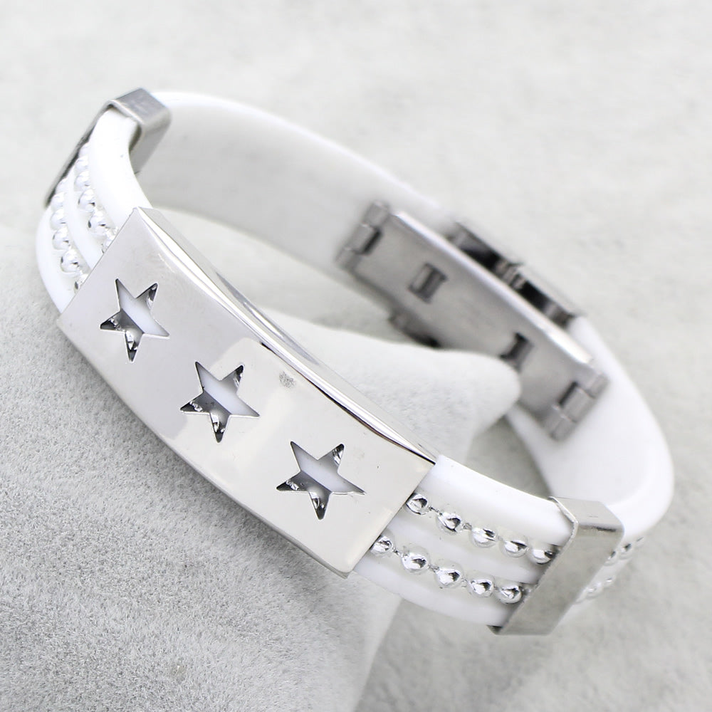 Unique White Silicone Bangles