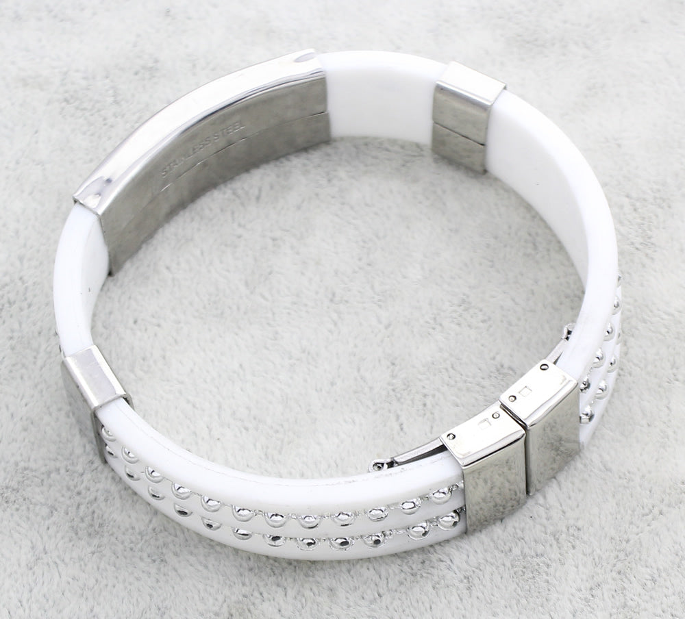 Unique White Silicone Bangles