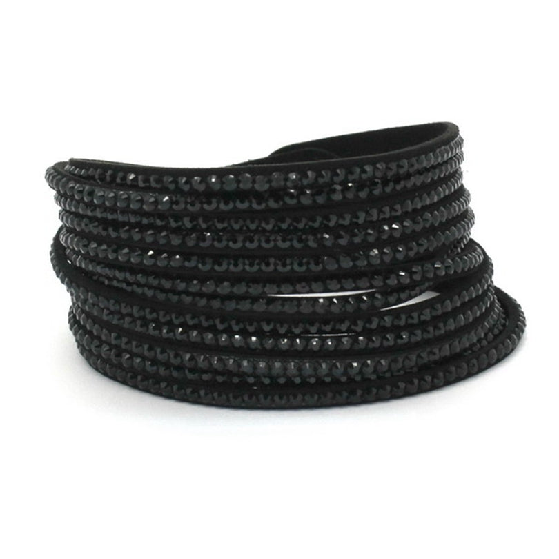 Multi Color Crystal Leather Bracelets