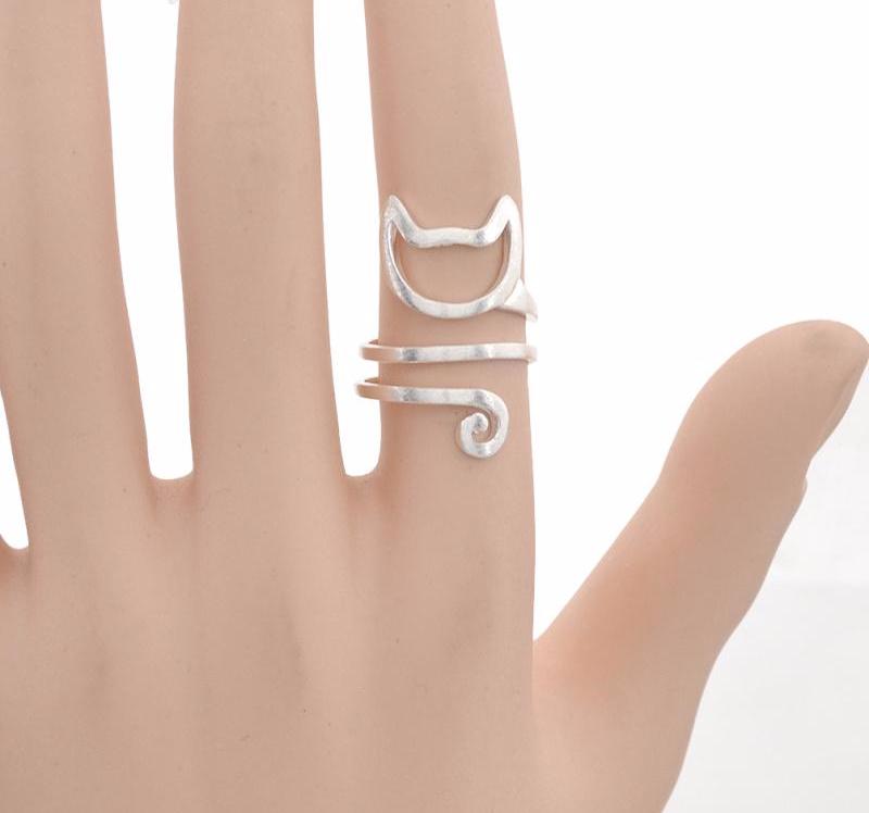 Matte Kitten Cat Wrap Ring