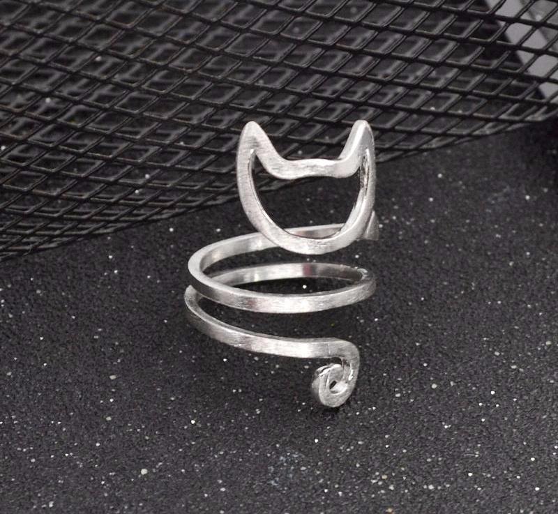 Matte Kitten Cat Wrap Ring