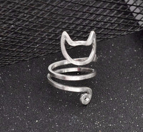 Matte Kitten Cat Wrap Ring