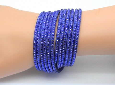 Multi Color Crystal Leather Bracelets