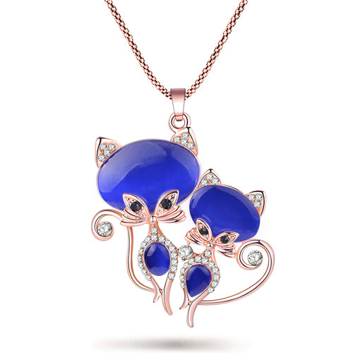 Cute Cat Crystal Chain Choker