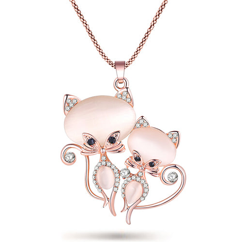 Cute Cat Crystal Chain Choker